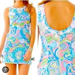 LILLY PULITZER Delia Conch Beachy Resort Wear Colorful Bow Detail Mini Dress